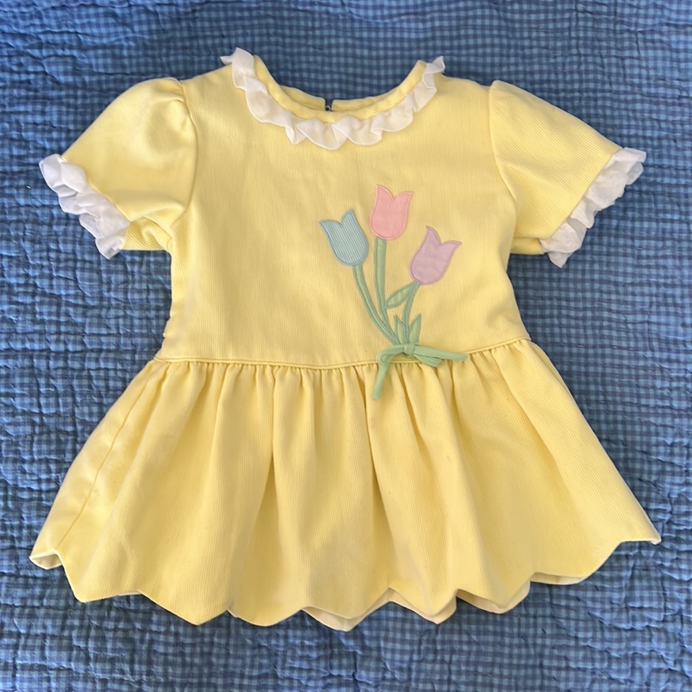 Vintage Yellow Tulip Dress